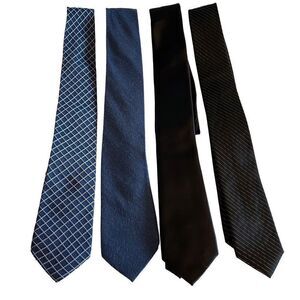Tie Bundle. 4 Ties. 2.5” wide Black/Blue